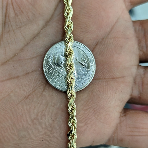 14kt Real Gold Rope Chain 4mm 24 inch - Picture 8 of 9